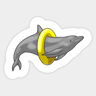 Dolphin Swimming Lifebuoy Sticker